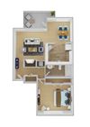 Keelers Corner Apartments Willow B 3D Floor Plan Keelers Corner Apartments Willow B 3D Floor Plan